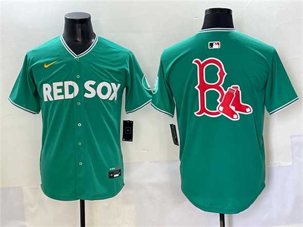 Men%27s Boston Red Sox Team Big Logo Green 2025 City Connect Limited Stitched Jersey